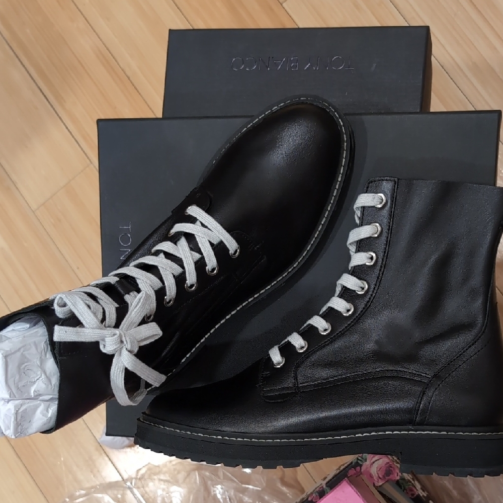 Tony Bianco Black Combat Boots Rugged Style